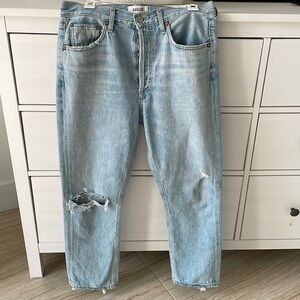 AGOLDE riley high rise straight crop jeans